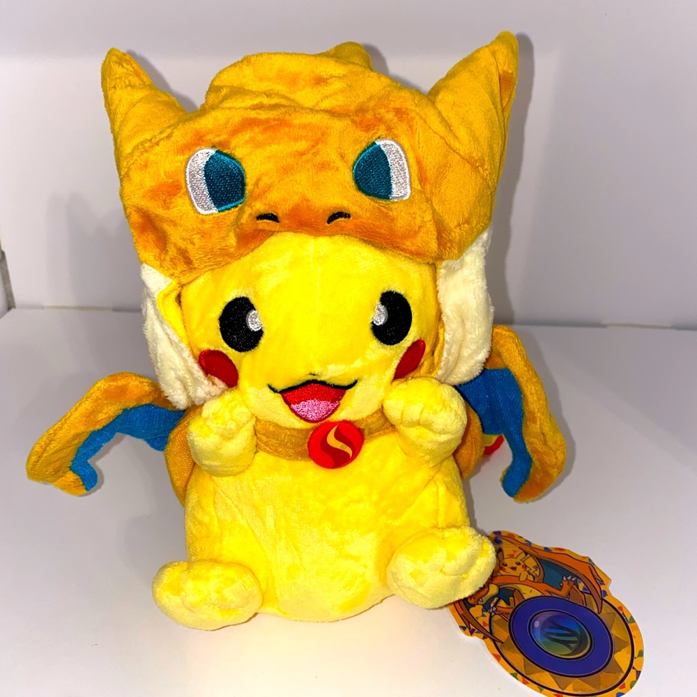 Charizard Poncho Pikachu Plush! 8/9 inches tall
